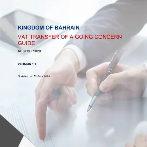 Document preview: فهم التنازل عن النشاط الاقتصادي المستمر في البحرين — الضرائب والمالية (CERFA n°VAT_TOGC_guide)
