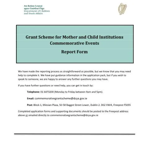 Document preview: Understanding the Grant Scheme for Commemorative Events — Civil status & identity