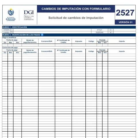 Vista previa del documento Formulario 2527: Clave para la gestión de impuestos en Uruguay — Trámites administrativos (CERFA n°2527)