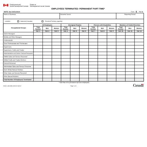 Document preview: Understanding Form 6B for Employee Termination Data — Work & employment (CERFA n°LAB1203B)