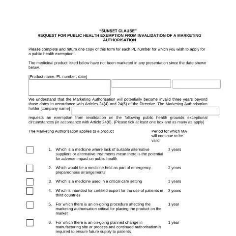 Document preview: Understanding MHRA Sunset Clause and Public Health Exemptions — Health