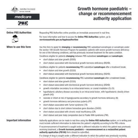 Document preview: Understanding the PB165 Growth Hormone Application Process — Health (CERFA n°PB165)