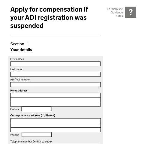 Document preview: Steps to Apply for Compensation After ADI Registration Suspension — Government & admin