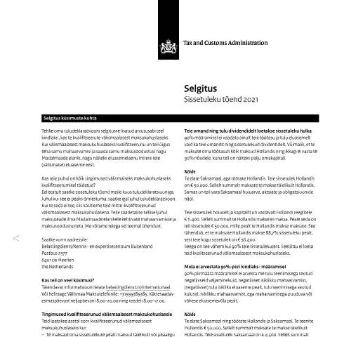 Documentvoorvertoning: Belang van de Inkomensverklaring voor Estse belastingplichtigen — Belastingen (CERFA n°ib0591t01plest)