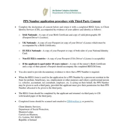 Document preview: PPS Number Third Party Consent Form for Authorising Third Party Access — Government & admin