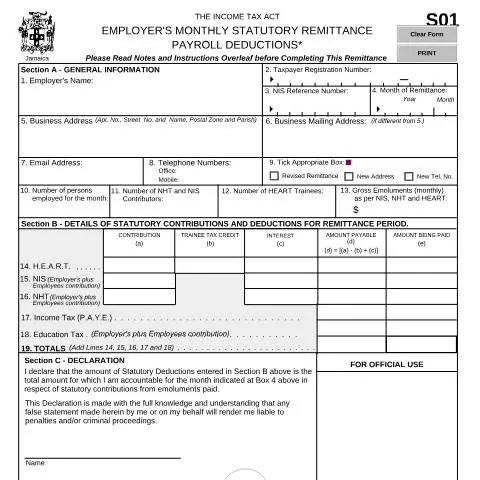 Document preview: Understanding the S01 Employers Monthly Payroll Deductions Form in — Taxes (CERFA n°s01)
