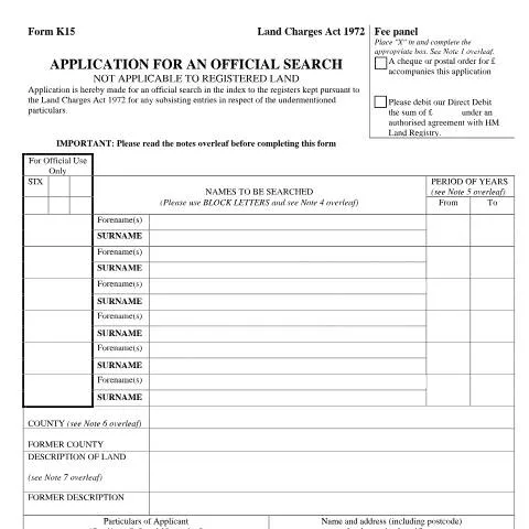 Document preview: Understanding K15 Land Charges Searches for Unregistered Land — Property & real estate