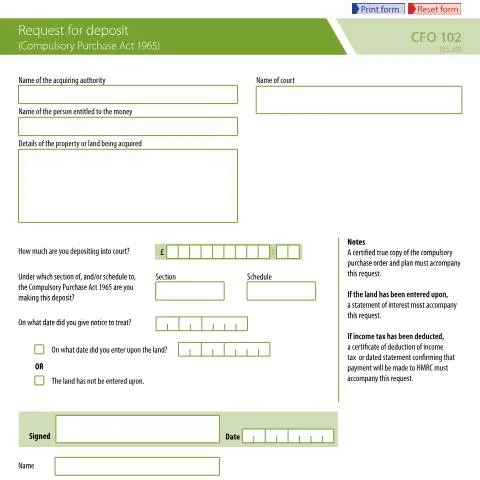 Document preview: Understanding the Court Funds Request for Deposit Form — Government & admin