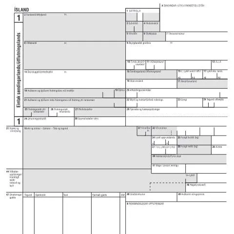 Document preview: Skýrsla TS-E2.1: Nauðsynleg fyrir útflutning á Íslandi — Tollur & innflutningur (CERFA n°TS-E2)
