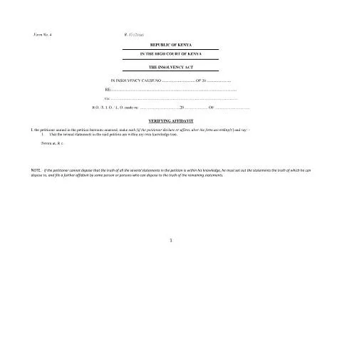 Document preview: A Comprehensive Guide to Form No. 4 in Kenya — Government & admin (CERFA n°form4)