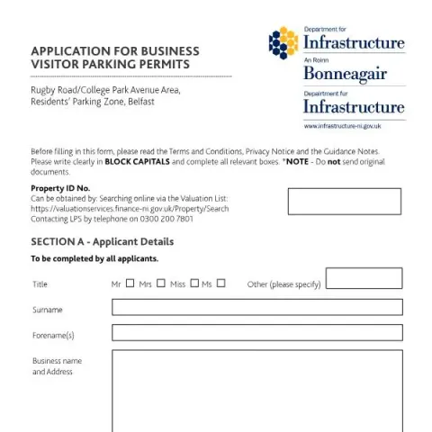 Document preview: Guide to Applying for Business Visitor Parking Permits in Northern — Government & admin