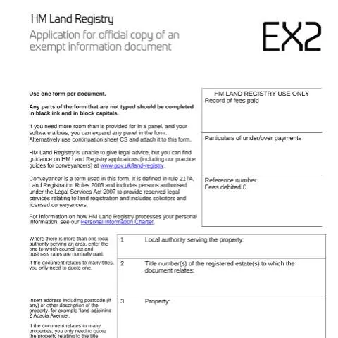 Document preview: Comprehensive Guide to the EX2 Form for Property Owners — Government & admin