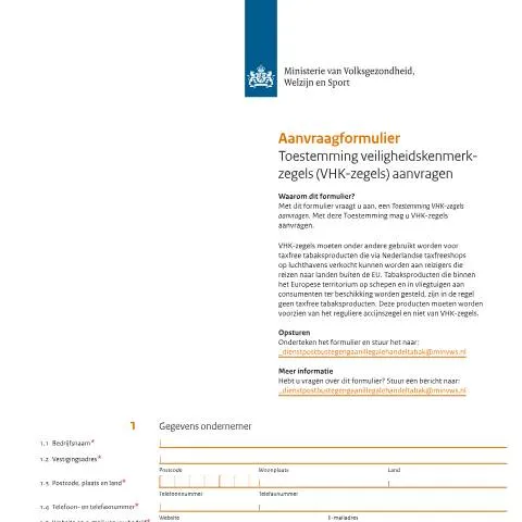 Documentvoorvertoning: Belang van het Aanvraagformulier voor VHK-zegels — Overheid & administratie