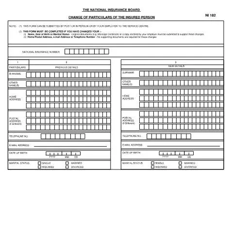 Document preview: How to Navigate the NI 182 Form for Personal Updates — Government & admin (CERFA n°NI 182)
