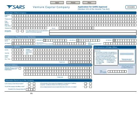 Document preview: Navigating the VCC001 Venture Capital Application Process — Taxes (CERFA n°VCC001)