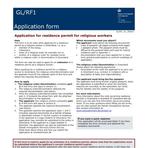 Document preview: Sådan ansøger du om opholdstilladelse som religiøs arbejder — Immigration & visa
