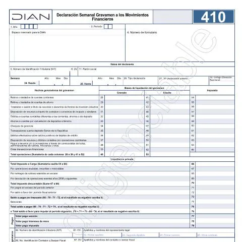 Vista previa del documento Guía para la declaración semanal de movimientos financieros en — Impuestos (CERFA n°F410-2026)
