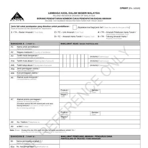 Document preview: Pentingnya Borang CP600T dalam Pendaftaran Badan Amanah — Proses pentadbiran (CERFA n°CP600T)