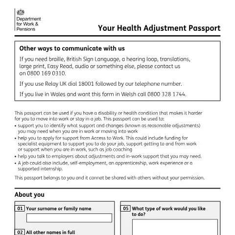 Document preview: From Limitation to Liberation: The Health Adjustment Passport — Health