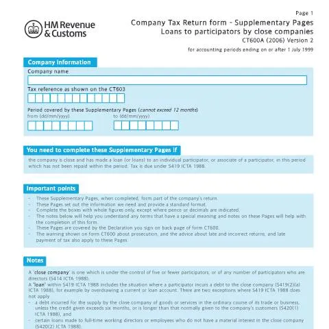 Document preview: Understanding CT600A for Close Companies — Taxes