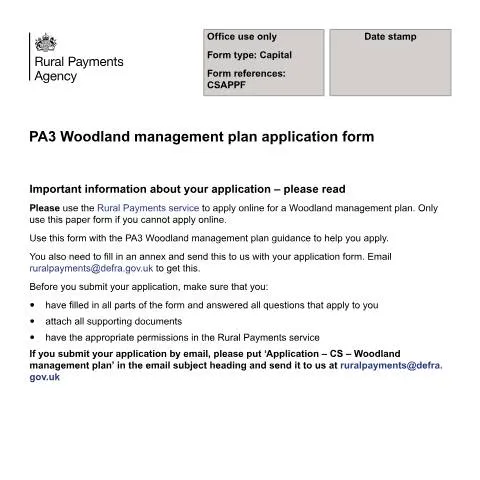 Document preview: PA3 Woodland Management Plan Application Process Explained — Government & admin