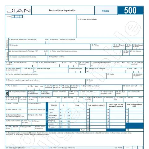 Vista previa del documento Entendiendo la Declaración de Importación F500-2025 en Colombia — Aduanas y comercio (CERFA n°F500-2025)