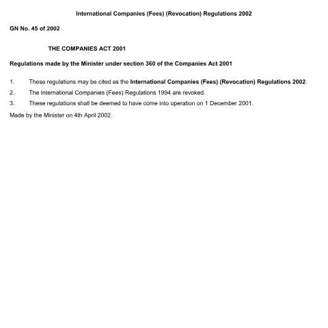 Document preview: The Impact of GN. 45 of 2002 on Corporate Regulation — Government & admin (GN.-45-of-2002)