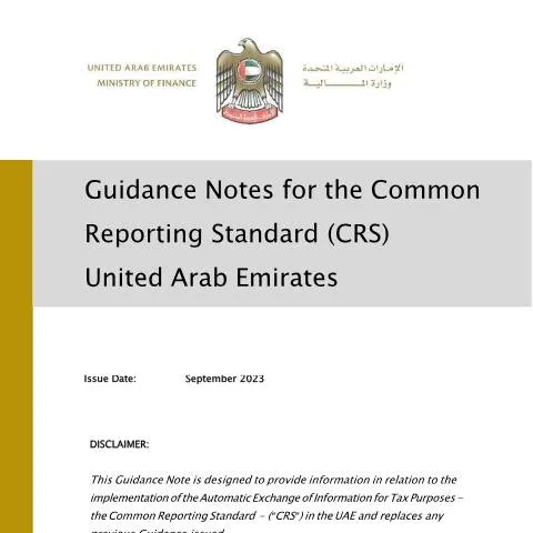 Document preview: Understanding CRS Guidance Notes for AEOI in the UAE — Government & admin (CERFA n°Guidance-Notes-for-the-Common-Reporting-Standard-CRS)