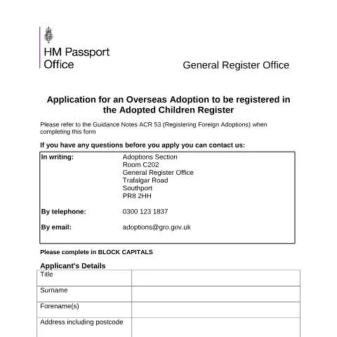 Document preview: How to Register Your International Adoption in the UK — Family