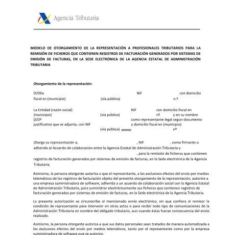 Vista previa del documento Importancia del Modelo de Representación en la AEAT — Trámites administrativos