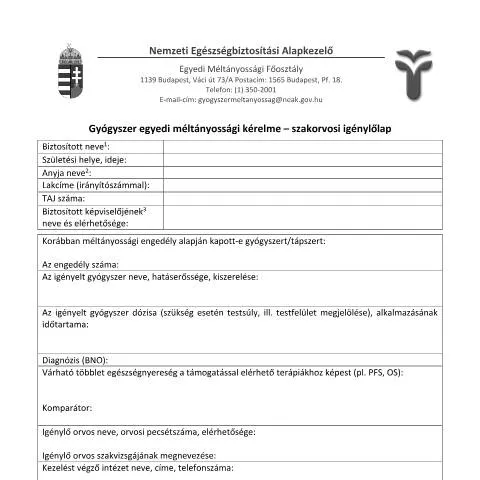 Document preview: Kézi kitöltés az egészségbiztosítási kérelmekhez — Egészség (CERFA n°ATG.121.K)