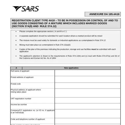 Document preview: Understanding the DA 185 4A18 Registration Form — Government & admin (CERFA n°DA 185 4A18)
