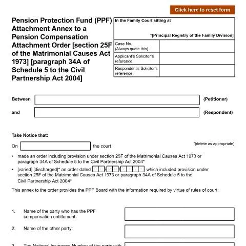 Document preview: Understanding the Pension Protection Fund Attachment Annex in UK — Government & admin