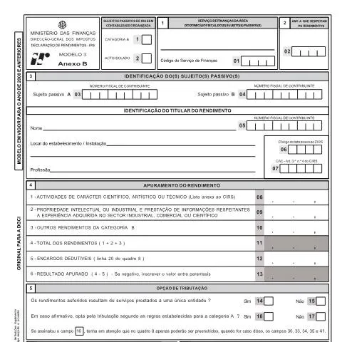 Pré-visualização do documento Entenda o Anexo B do IRS: Mais que um simples formulário — Impostos