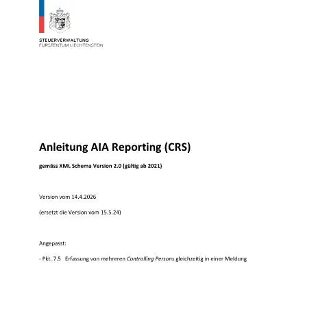 Dokumentvorschau: Umfassende Anleitung zum AIA Reporting STV — Behörden & Verwaltung (CERFA n°anleitung-aia-reporting-stv)