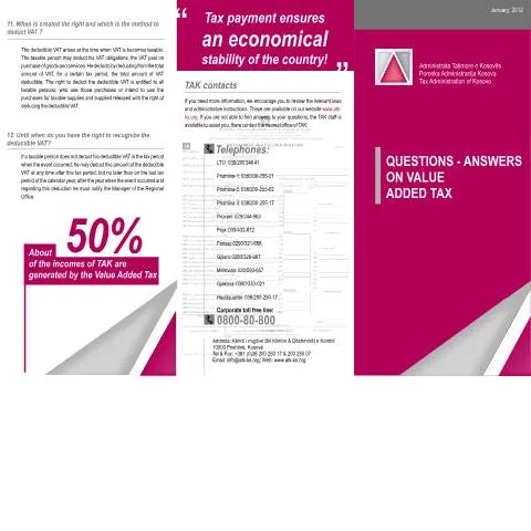 Document preview: Udhëzuesi për Tatimin mbi Vlerën e Shtuar në Kosovë — Tatime & fiskalitet