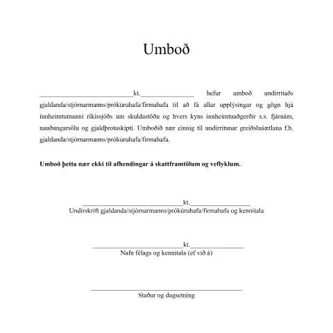 Document preview: Skilningur á Umboði - Vanskil í íslenskum stjórnsýsluferlum — Stjórnsýsla