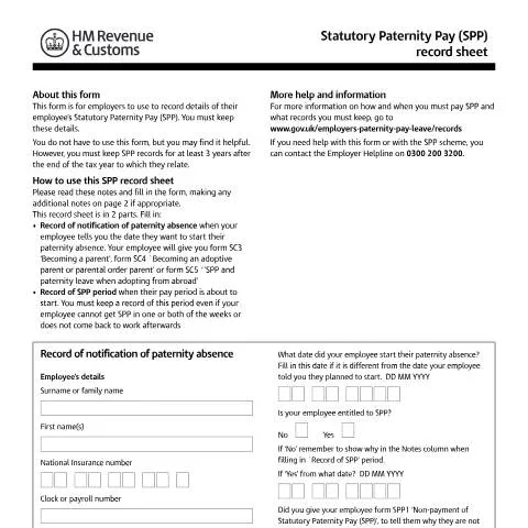 Document preview: Understanding the Importance of the SPP2 Record Sheet — Work & employment