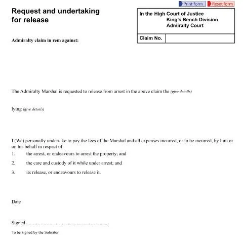 Document preview: How to Release Arrested Ships: ADM12 Form Process Explained — Legal & justice