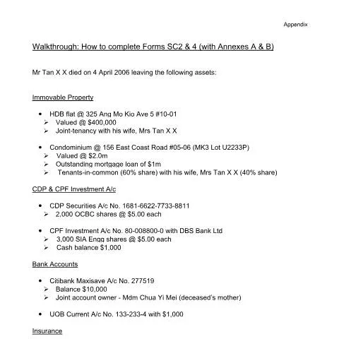 Document preview: Understanding the Sample Form SC for Estate Duty in Singapore — Taxes (CERFA n°SAMPLE-FORM-SC)