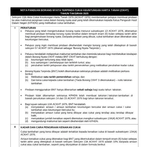 Document preview: Panduan Lengkap Pindaan Borang RPGT di Malaysia — Cukai & percukaian
