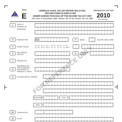 Document preview: Panduan Lengkap Borang E 2010 untuk Majikan di Malaysia — Cukai & percukaian