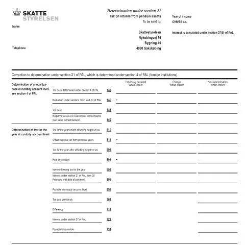 Document preview: Navigering i Formular 07.067K til skattekorrektion — Skatter & skat (CERFA n°07.067K)