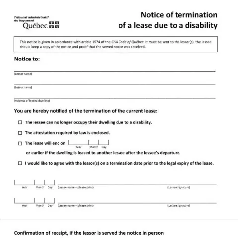 Document preview: Understanding the Lease Termination Notice for Disability in Canada — Housing (TAL-821A-E)