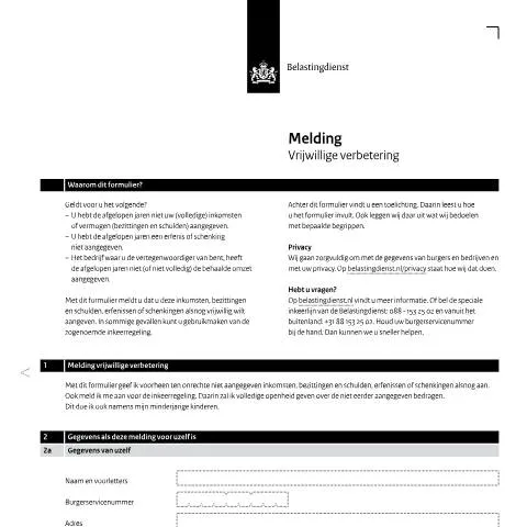 Documentvoorvertoning: Uw gids voor de Melding Vrijwillige Verbetering — Belastingen (CERFA n°ib0151z14fol)
