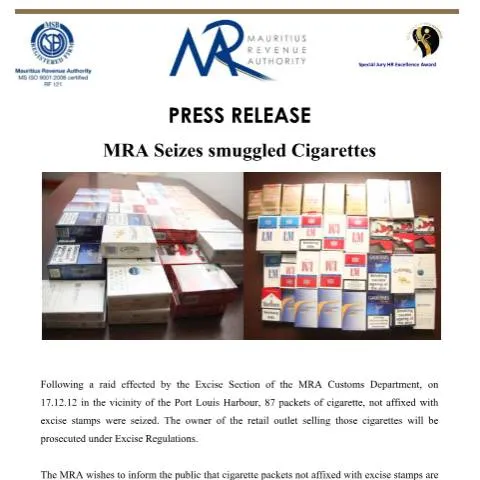 Document preview: Understanding the Impact of Smuggled Cigarettes in Mauritius — Government & admin (SmuggledCigarettes)