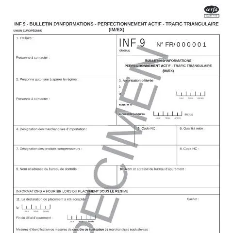 Aperçu du document Trafic triangulaire en perfectionnement actif : guide complet — Démarches administratives (CERFA n°12496*03)