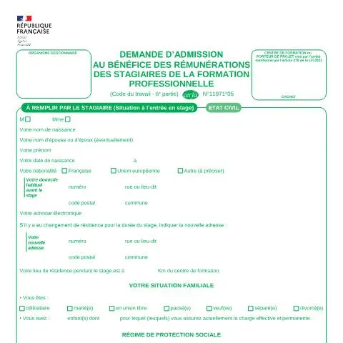Aperçu du document Rémunération des stagiaires : guide du formulaire 11971 — Emploi & travail (CERFA n°11971)