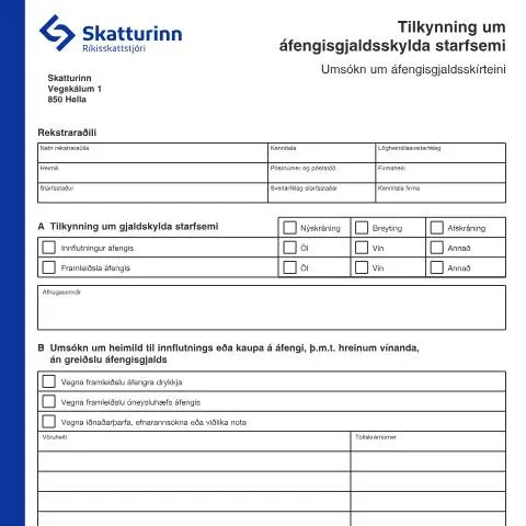 Document preview: Skref í skráningu áfengisgjaldsskyldrar starfsemi — Skattar & fjármál (CERFA n°RSK 11.12)