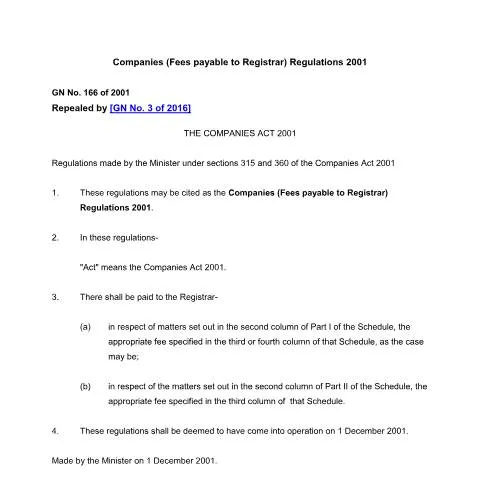 Document preview: The Role of GN. 166 of 2001 in Corporate Compliance — Government & admin (CERFA n°GN.-166-of-2001)